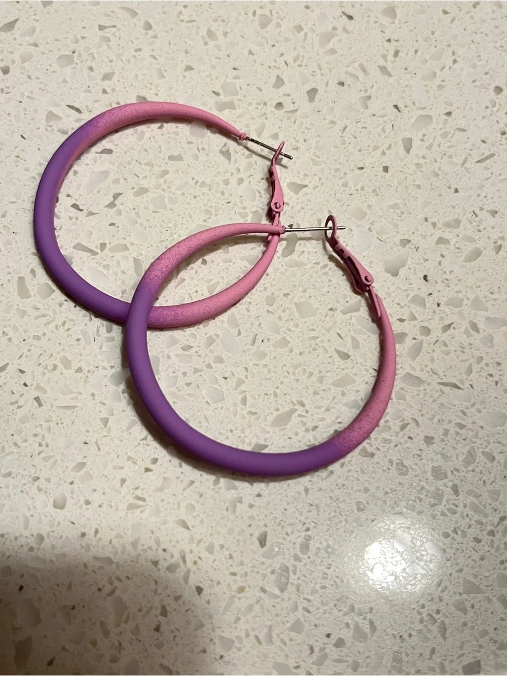 Minimalist Versatile Purple pink Hoop Earrings
